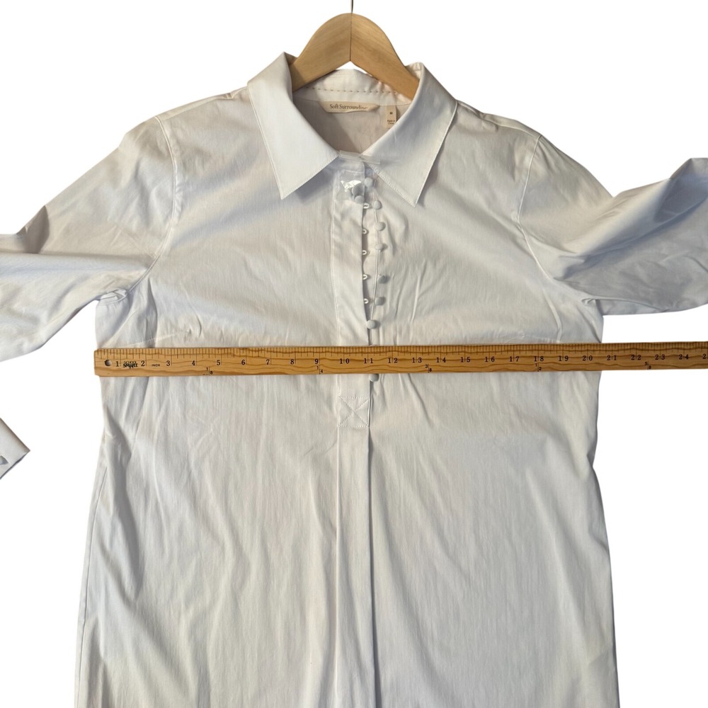 Soft Surroundings Tunic Women M White Excellent Button Front Long Sleeve Poplin - Picture 7 of 9